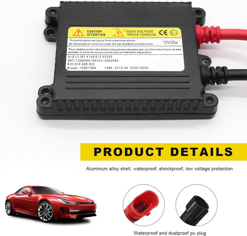 MTRPS 2 PCS DC 12V 35W Ultrathin HID Ballast, Ultra Slim Xenon Headlight Stabilizer HID Ballast Replacement, Xenon Lamp Ballasts for H1 H3 H4 H7 H11 H13 9005 9006 9007 5202 880 (35W) - Image 3